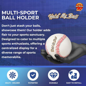 Support mural portable pour petites balles, en résine polie, design sculpté à la main, pour maintenir les balles à gauche et à droite - Product Image 2