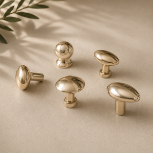 Unlacquered Brass Cabinet Pull Knob with Classic Rounded Shape for Kitchen <b>Cupboards</b> Drawers Dressers and Furniture - Product Image 1