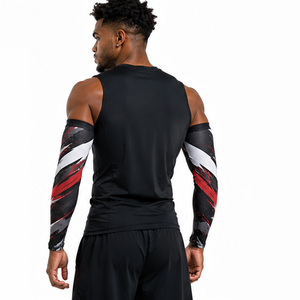 Mangas de compresión deportivas para hombre, personalizadas, atléticas, para fitness, correr, ciclismo, entrenamiento, transpirables, elásticas, protectoras y de soporte. - Product Image 3