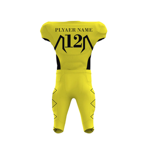 Uniforme de football américain personnalisé jaune et noir, vêtements d'équipe sublimés, respirants, ajustés, sans manches, pour hommes adultes, toutes saisons - Product Image 5