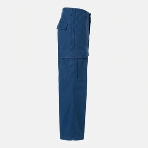 Pantalon cargo homme taille mi-haute coupe large, écologique, imperméable, en tissu 100% coton laminé, style sportif, multiples poches, élastique - Product Image 3
