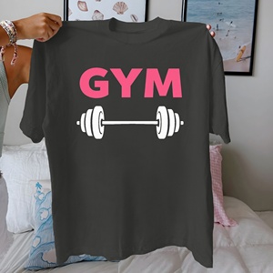 เสื้อยืดผู้หญิงแขนสั้นผ้าถักพิมพ์ลายบาร์เบลยิม ผ้าฝ้ายแท้ ใส่สบาย - Product Image 2