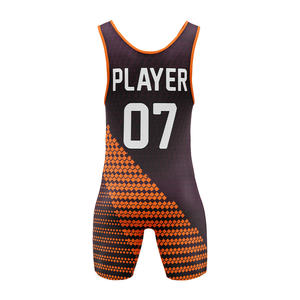 Maillots de lutte américaine pour hommes, personnalisés, imprimés, en spandex/polyester, de haute qualité, respirants, légers et extensibles - Product Image 2