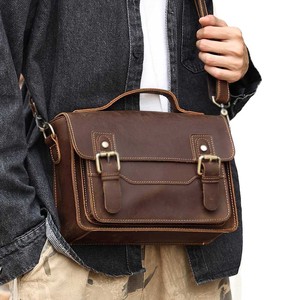 Sac messager en cuir, sacoche bandoulière compatible ordinateur portable, style vintage, sangle réglable pour homme et femme, travail, voyage, bureau - Product Image 2