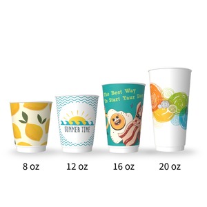 แก้วกาแฟกระดาษสองชั้นเคลือบ PE เกรดอาหาร รีไซเคิลได้ เป็นมิตรกับสิ่งแวดล้อม พิมพ์ลายตามสั่ง ขนาด 8~20 ออนซ์ พร้อมโลโก้ส่วนตัว - Product Image 6