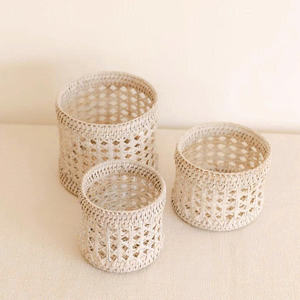 Adorable panier à plantes en rotin, écologique, couvre-pot de fleurs, décoration intérieure et extérieure, vente en gros, export, OEM, ODM - Product Image 3