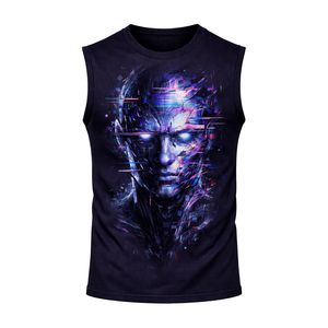 Camiseta sin Mangas Personalizada para Hombre, Suave y Transpirable, de Poliéster/Algodón, Diseñada para Entrenamientos en el Gimnasio, Cómoda - Product Image 1