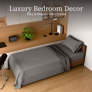 Set di 3 Lenzuola in Microfibra per Letto Singolo, Resistenti allo Sbiadimento e Antipiega, Facili da Pulire - Grigio per Biancheria da Letto per Bambini - Product Image 4