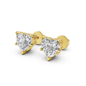 Pendientes de Diamantes Cultivados en Laboratorio con Corte Corazón, Oro de 14K con Baño de Rodio, Certificados por IGI, Lujosos para Mujer, para Boda, Compromiso o Fiesta - Product Image 6