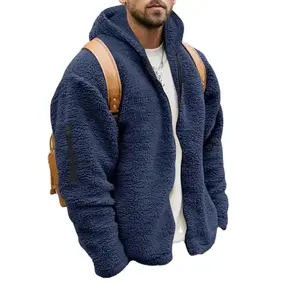 Nouveau 100% manteau de laine chaud décontracté vestes zippées pour hommes automne hiver polaire tenues mode manteau ample