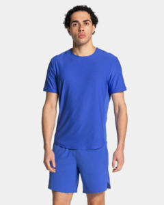 Camiseta de Cuello Redondo Azul Sólido para Hombre, Corte Regular, Manga Corta, Ropa Deportiva, ODM, 220 Gramos, Transpirable, Antipilling, Estilo Urbano - Product Image 5
