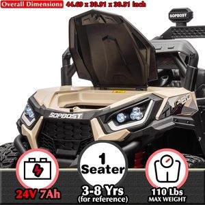 Voitures électriques pour enfants 24V, jouets à piles 7Ah avec télécommande, modes de conduite 2WD/4WD, UTV enfant - Product Image 3