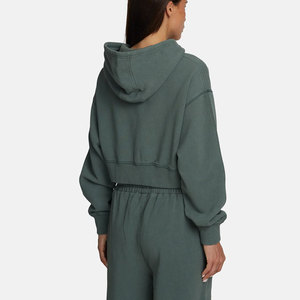 Sudadera con capucha para mujer 2026, de invierno, gruesa, estilo urbano, personalizada, precio de fábrica al por mayor, diseño con cremallera completa y cordón ajustable - Product Image 3