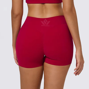 Shorts de Yoga para Mujer, Cintura Alta Elástica, Sin Costuras, Efecto Scrunch, Spandex/Nylon, Transpirables, para Gimnasio, Fitness, Ejercicio - Product Image 3