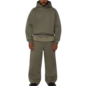 Conjunto de Sudadera con Capucha y Pantalones de Felpa Francesa de 500 Gsm, Corte Holgado, Estilo Oversize, de Alta Calidad - Product Image 3