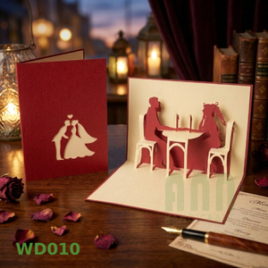 Carte de vœux 3D pop-up carrée sur le thème du festival floral, créative, faite à la main, en papier découpé, souvenir de fête de la Saint-Valentin pour les couples - Product Image 5
