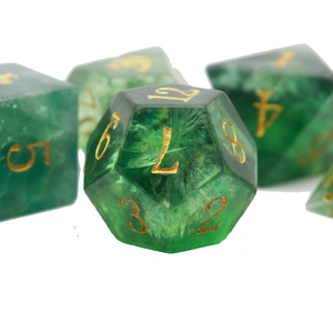 High quality stone <b>dice</b> Green Fluorite natural crystal reiki healing gemstones Engraved stone custom <b>dice</b> <b>set</b> Vikings crystal - Product Image 2