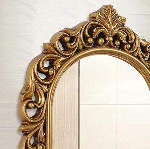 Espejo de Pared de Madera Estilo Barroco, Marco Tallado en Oro Antiguo, Espejo Decorativo para Sala de Estar o Dormitorio - Product Image 1