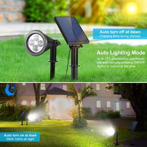 Solar Powered Waterproof <b>Outdoor</b> Spotlight Dusk-to-Dawn <b>Wall</b> Path Lawn Garden <b>Lamp</b> - Product Image 2