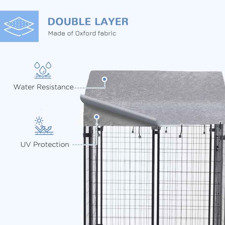 Heavy Duty Outdoor Dog Kennel 4 X 4 X 6 Exercise Playpen UV-Resistant Oxford Cloth Roof Secure Lock Cylinders Galvanized Steel