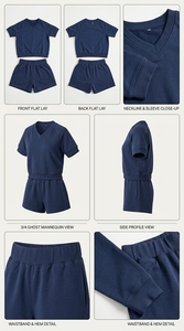 Ensemble de shorts en coton unisexe, tissu doux, léger et respirant, confortable, décontracté, à porter tous les jours, ensemble de vêtements assortis - Product Image 5