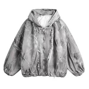 Sudadera con capucha extragrande de algodón French Terry de 420 GSM, gruesa y pesada, con cremallera, estilo vintage lavado ácido, para hombre, moda urbana, tipo jersey. - Product Image 1