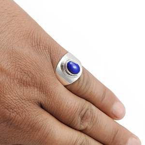 High Quality Original 925 Sterling Silver <b>Ring</b> With Oval Cut <b>Lapis</b> <b>Lazuli</b> Gemstone GRA Certified Wholesale Bohemian Jewelry - Product Image 5