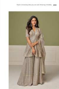 Fabricante de trajes Salwar de Georgette auténtico de primera calidad, elegantes y a la moda, con bordados y trabajo manual, para fiestas, de Surat. - Product Image 2