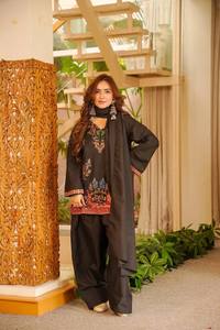 Conjunto de Traje Salwar Farshi para Mujer TENNECY, Rayón, Bordado Intenso con Lentejuelas, Reversible, Secado Rápido, Elástico, Sin Arrugas, para Bodas - Product Image 2