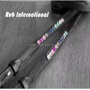 Brida de caballo de cuero duradero con logotipo personalizado más vendido con Riendas de cristal precio competitivo equitación deportes Halter - Product Image 6