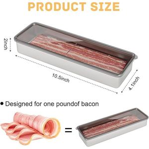 Contenitore ermetico in acciaio inossidabile lungo 10.5 pollici per pancetta e formaggio salumi - Product Image 2