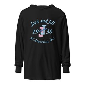 Camiseta de Manga Larga con Capucha y Letras Azules Jack and Jill, Cómoda, Informal, Ligera, con Diseño Gráfico Personalizado para Uso Diario - Product Image 1
