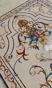 Carreaux de sol décoratifs artisanaux de luxe, imperméables, antidérapants, en marbre méditerranéen incrusté, pour salon, hôtel, école, hôpital - Product Image 3