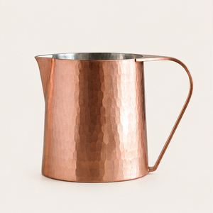 Pure Hammered Copper Mugs Eco-Friendly Metal Milk Frothing Jug Antique Finish Heavy Gauge Copper Water Jug for Home Decor - Product Image 5