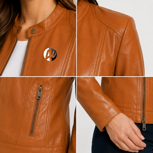 stylish <b>woman</b> leather <b>jacket</b> with premium stitching soft inner lining timeless appearance perfect for everyday wear and <b>smart</b> - Product Image 6