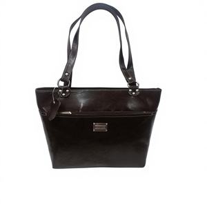 Sac à main léger en cuir de vachette pour femmes avec fermeture à glissière Logo personnalisé Sac à provisions souple de grande capacité à bas prix - Product Image 4