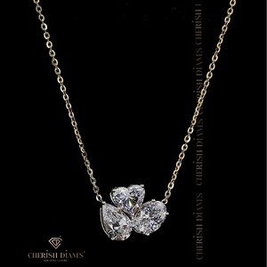 Elegante Collar con Colgante de Diamantes en Forma de Pera, Corazón y Óvalo, en Oro Amarillo de 18K, para Mujer - Product Image 2