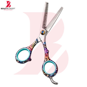 Ciseaux à effiler les cheveux élégants à manche en plastique, outils de texture professionnels de qualité supérieure pour barbier et salon - Product Image 2