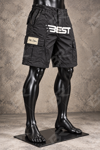 <b>Black</b> <b>Mens</b> Cargo <b>Shorts</b> Elastic Waist Pockets Sporty Summer Casual Wear - Product Image 6