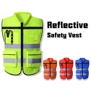 Gilet de sécurité réfléchissant personnalisé avec logo, gilet de travail de construction, gilet réfléchissant haute visibilité avec poches - Product Image 4