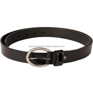 Classic Black <b>Harness</b> Leather Solid Men's <b>Fashion</b> Casual Belt with Adjustable Snap Button and Designer Nickel Brass Buckle - Product Image 2