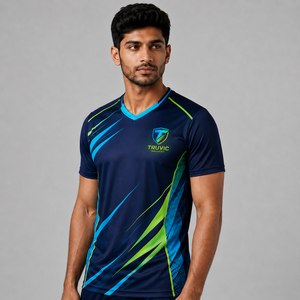 Maillot de volley-ball pour hommes personnalisé de haute qualité en gros, 100 % polyester, séchage rapide, respirant, sur mesure, taille OEM - Product Image 1