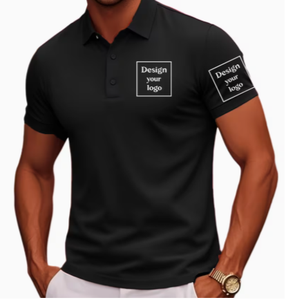 T-shirt Homme Noir à Manches Courtes avec Logo Personnalisé, Coupe Classique, en Jersey de Coton Respirant, Design Décontracté, Impression Frontale, Séchage Rapide, 320g - Product Image 1