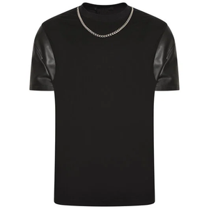 T-shirts de sport à manches courtes en cuir de qualité supérieure, col rond, coupe ample, respirants, vente en gros, faible MOQ, logo personnalisé - Product Image 5