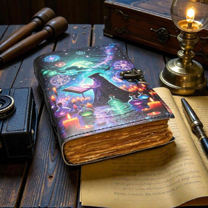 Diario de Cuero Hecho a Mano Al-Amir, Libro de Hechizos, Grimoire Gótico de Sombras, Diario Oculto Vintage de la India Occidental - Product Image 3