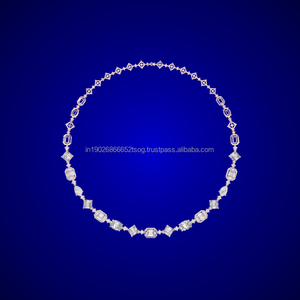 Collier de luxe en argent sterling S925 VVS complet Moissanite pour femmes bijoux de mariage - Product Image 1