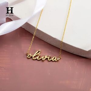 Collar de Diamantes Cultivados en Laboratorio con Nombre Personalizado al por Mayor, Colgante con Letra Cursiva Personalizada, Joyería Fina - Product Image 5