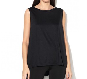 Women's <b>Black</b> Sleeveless <b>Knitted</b> <b>Tank</b> <b>Top</b> O-Neck Minimalist Solid Color Regular Length Workout Wear - Product Image 5