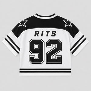 Camiseta de Fútbol Americano RITS con Cuello Mao, Tirantes Ajustables, Manga Corta, Malla Transpirable, Unisex para Adultos, 92 Tackle, Blanco Sólido - Product Image 3