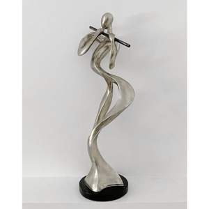 Sculpture moderne en aluminium coulé exprimant un équilibre fluide, un design réfléchissant et l'esprit évoluatoire de l'innovation artistique. - Product Image 6